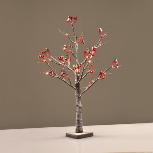 “SNOW RED BERRY TREE” 24 WW LED ΛΑΜΠΑΚ.ΑΝΤΑΠΤ.(24VDC) IP44 10X10X60CM 3M KΑΦΕ ΚΑΛ. ΤΡΟΦ.