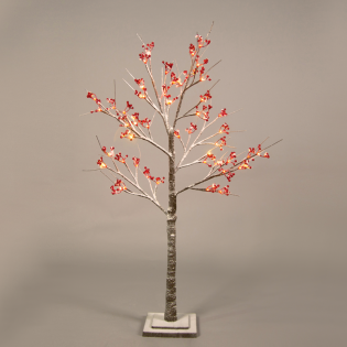 “SNOW RED BERRY TREE” 48 WW LED ΛΑΜΠΑΚ.ΑΝΤΑΠΤ.(24VDC) IP44 20X20X120CM 3M KΑΦΕ ΚΑΛ. ΤΡΟΦ.