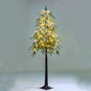 SNOWY GREEN PINE TREE 90 WW LED ΛΑΜΠ. ΑΝΤΑΠΤ:4,5V IP44 ΥΨΟΣ 150cm ΒΑΣΗ:21x21cm 5m ΚΑΛ