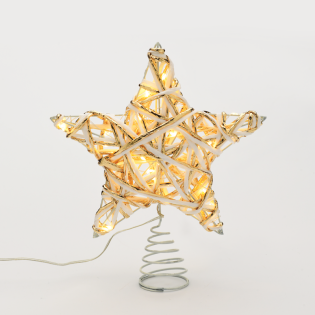 “WHITE & GOLD CONVEX STAR” 20 MINI WW LED ΛΑΜΠ. ΜΠΑΤ. 3ΧΑΑ,IP20 23x5x20cm