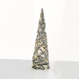 “GREEN PINE NEEDLE CONE TREE” 20 MINI WW LED ΛΑΜΠ. ΜΠΑΤ. 3ΧΑΑ,IP20 Φ13X40cm