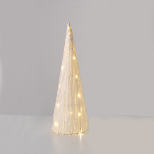 “WHITE PAPER CONE TREE” 30 MINI WW LED ΛΑΜΠ. ΜΠΑΤ. 3ΧΑΑ,IP20 Φ20.5X60cm