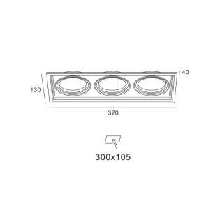 Επαγγελματικός Φωτισμός BLACK COLOR SPOT 3xGU10 130×320