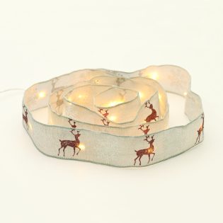 WHITE RIBBON WITH REINDEERS 20 LED ΛΑΜΠ.ΧΑΛΚΟΥ WW ΑΣΗΜΙ ΚΑΛ. ΜΠΑΤ:2XAA(ΔΕΝ ΠΕΡΙΛ) IP20 2m 30cm 1.2W