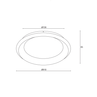 Όροφής ΟΡΟΦΗΣ Φ/Σ LED 73W DIMMER CCT 5250LM ΛΕΥΚΟ ΜΕΤΑΛΛΙΚΟ D81XH8,5CM DIANA