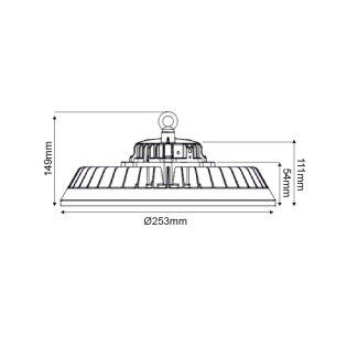 Επαγγελματικός Φωτισμός LED HIGH BAY ADJUSTABLE WATTAGE 60/80/100W 200LM/W 5000K 90° 230V AC IP65 Ra>70 50.000HRS