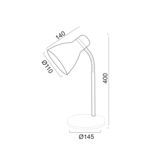 Γραφείου ΠΟΡΤΑΤΙΦ ΛΕΥΚΟ Ε27 1Χ40W H40CM MAUI