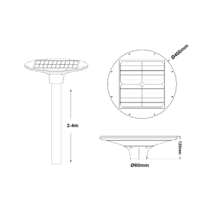 Ηλιακά LED SOLAR URBAN LUMINAIRE 20W ΜΕ DIP-SWITCH CCT 3000K-4000K 2100LM RA80 IP65 30.000HRS