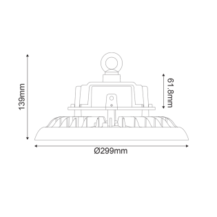 Επαγγελματικός Φωτισμός LED HIGH BAY ASTREK DIM 1-10V 150W 22.500LM 5000K 90° 230V AC IP65 Ra>80 50.000HRS