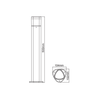 Κολωνάκια LED SMD POST LUMINAIRE 7W 410LM 340° 230V AC 3.000K DARK GREY CRI80 IP54 30.000HRS