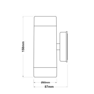 UP-DOWN WHITE PP WALL LIGHT GU10Max.2x3W LED IP65