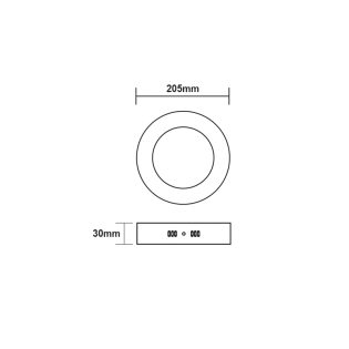 Επαγγελματικός Φωτισμός LED SLIM PANEL NM ROUND CEIL.18W 6500K 1750Lm Φ209 230V AC Ra80