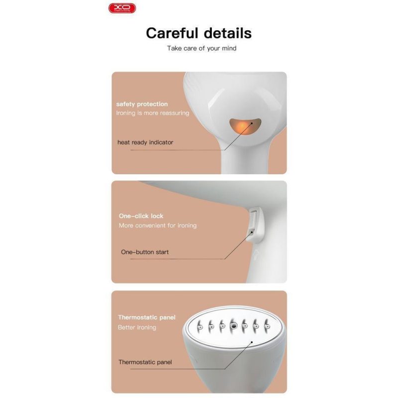 XO Ατμοκαθαριστής Ρούχων Χειρός 1500W με Δοχείο 330ml Λευκός - Image 7